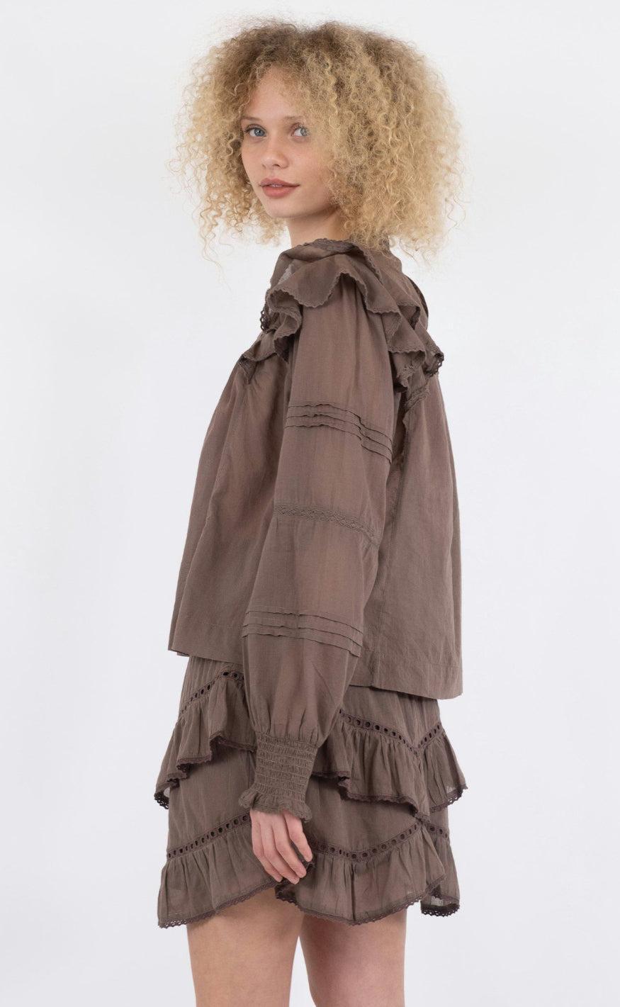 Neo Noir Bluse - Simkie S Voile - Light Brown