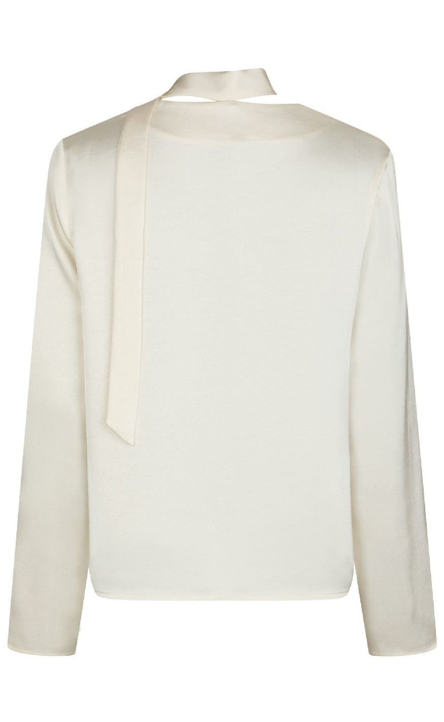 Neo Noir Bluse - Susanna Heavy Sateen - Pearl