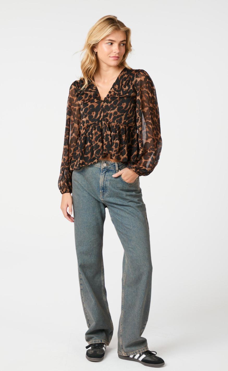 Neo Noir Bluse - Timmy Leo - Leopard