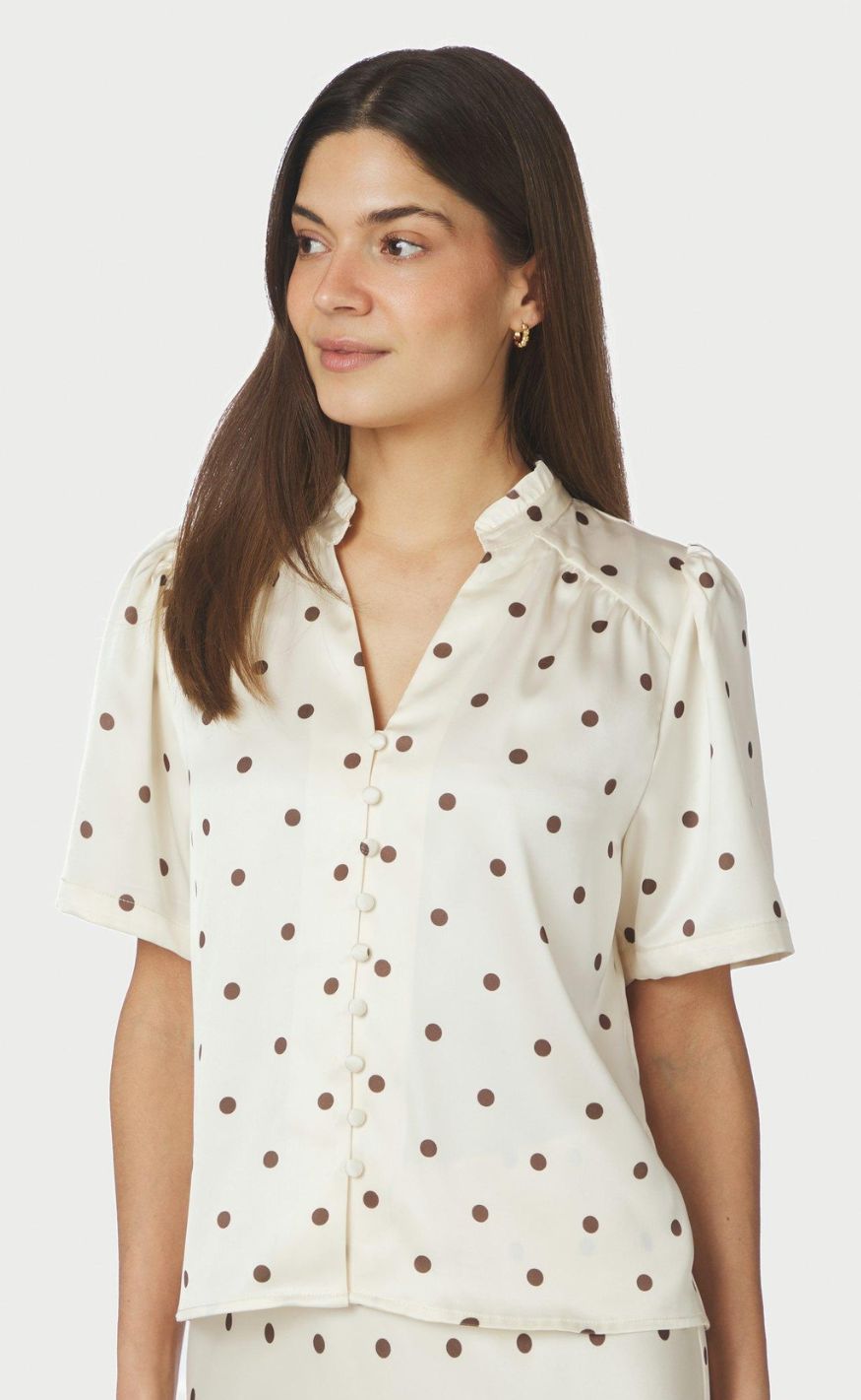 Neo Noir Bluse - Torana Dotted - Creme