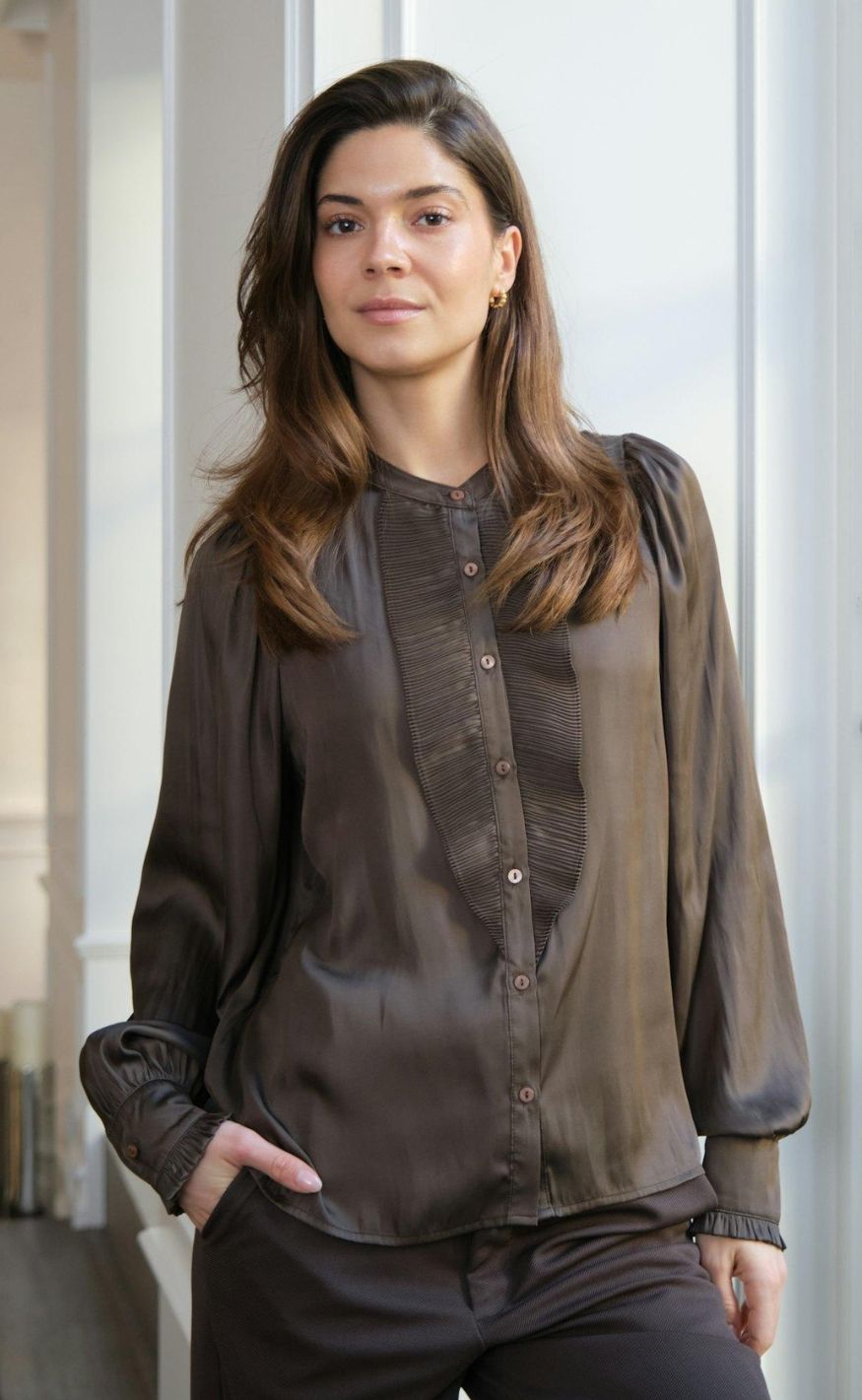 Neo Noir Bluse - Zola - Brown
