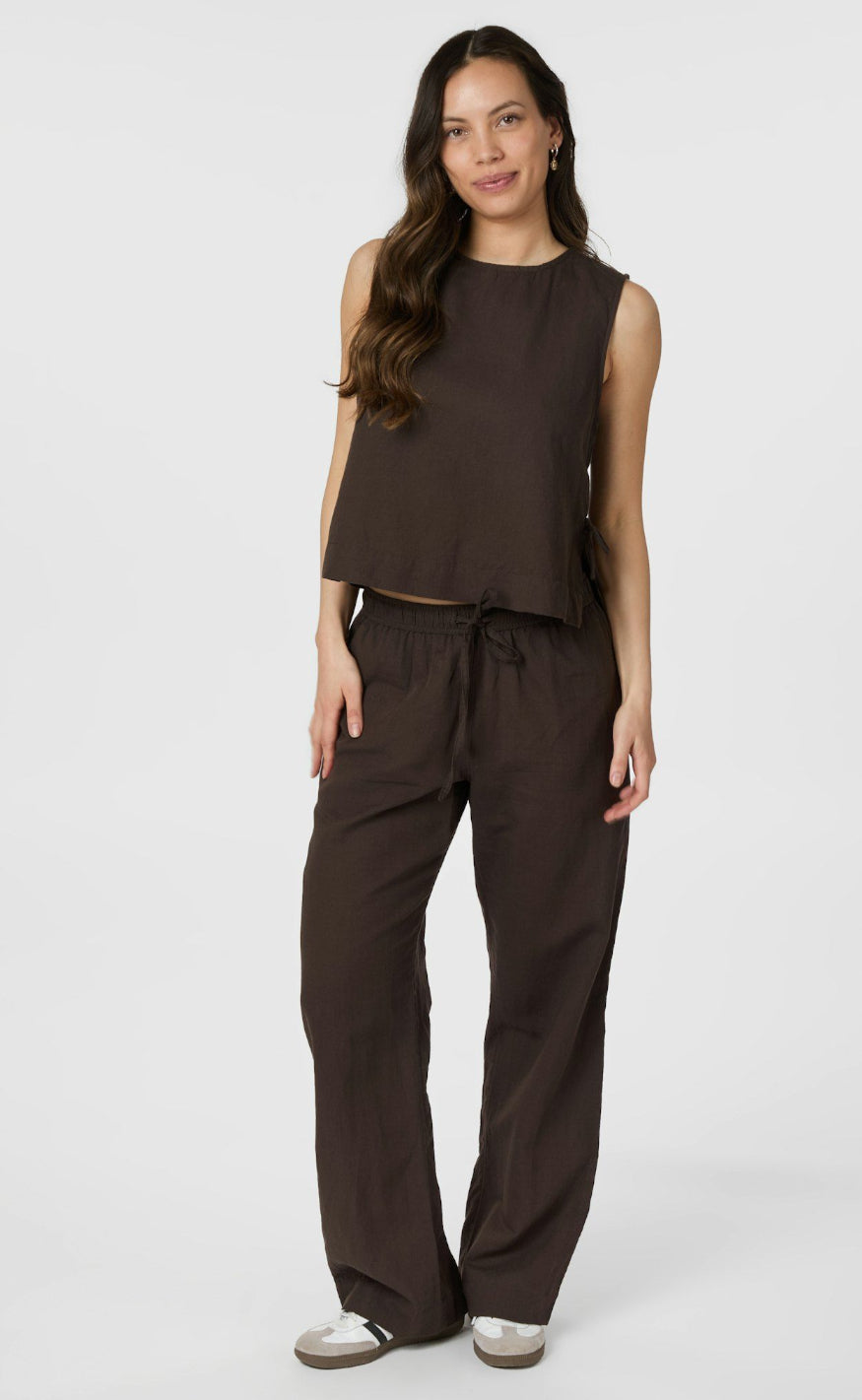 Neo Noir Bukser - Sonar Linen - Dark Brown