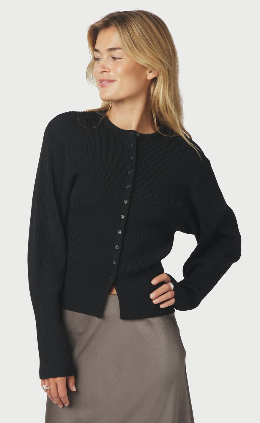 Neo Noir Cardigan - Briano Stitch Knit - Black