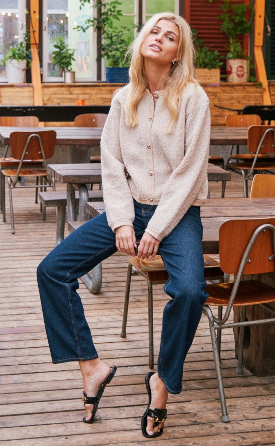 Neo Noir Cardigan - Limo Fluffy - Sand