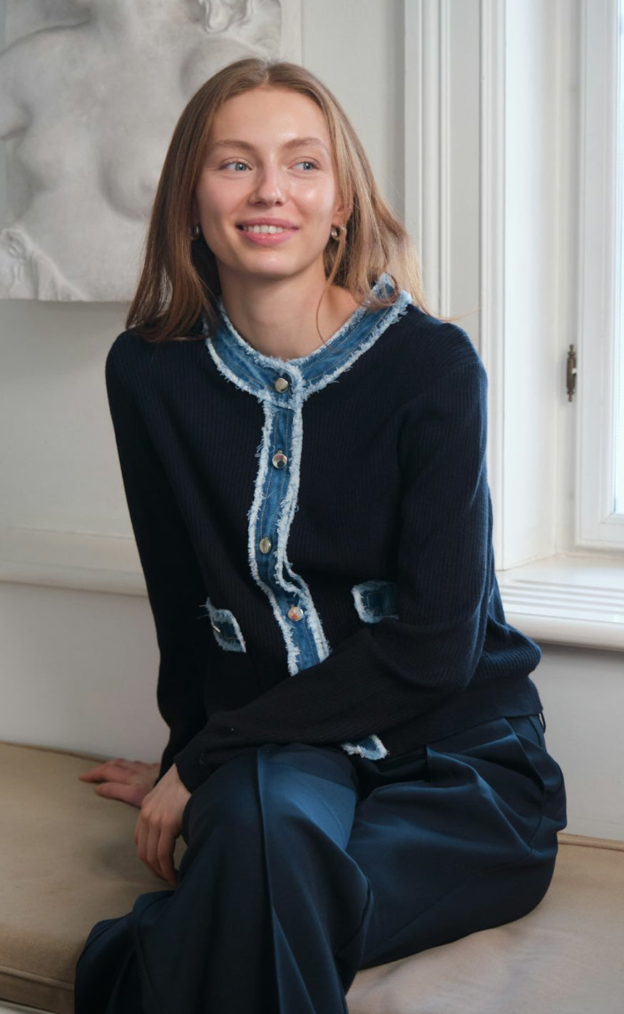 Neo Noir Cardigan - Zelma Denim - Navy