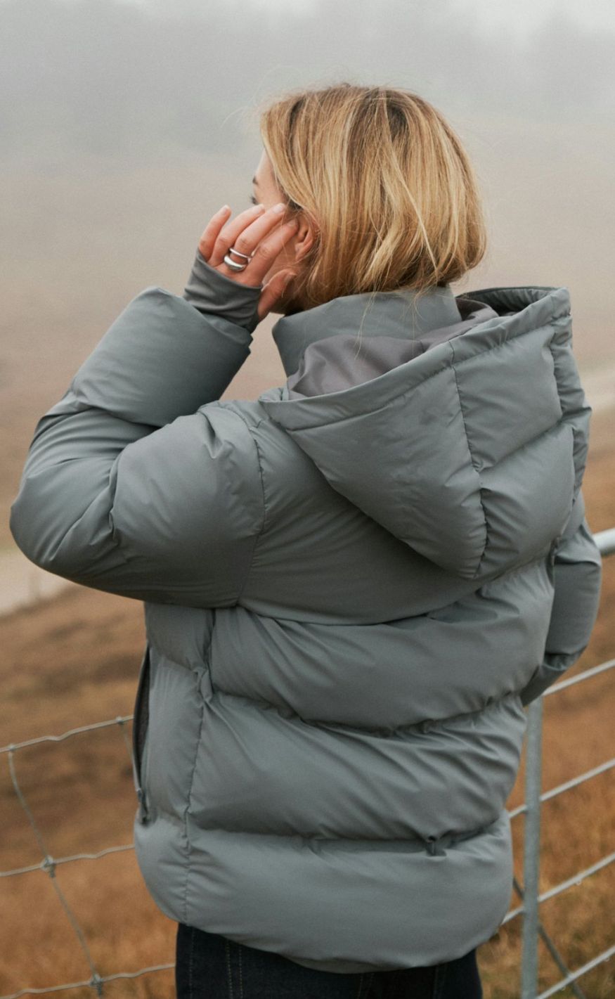 Neo Noir Jakke - Fox Puffer - Grey