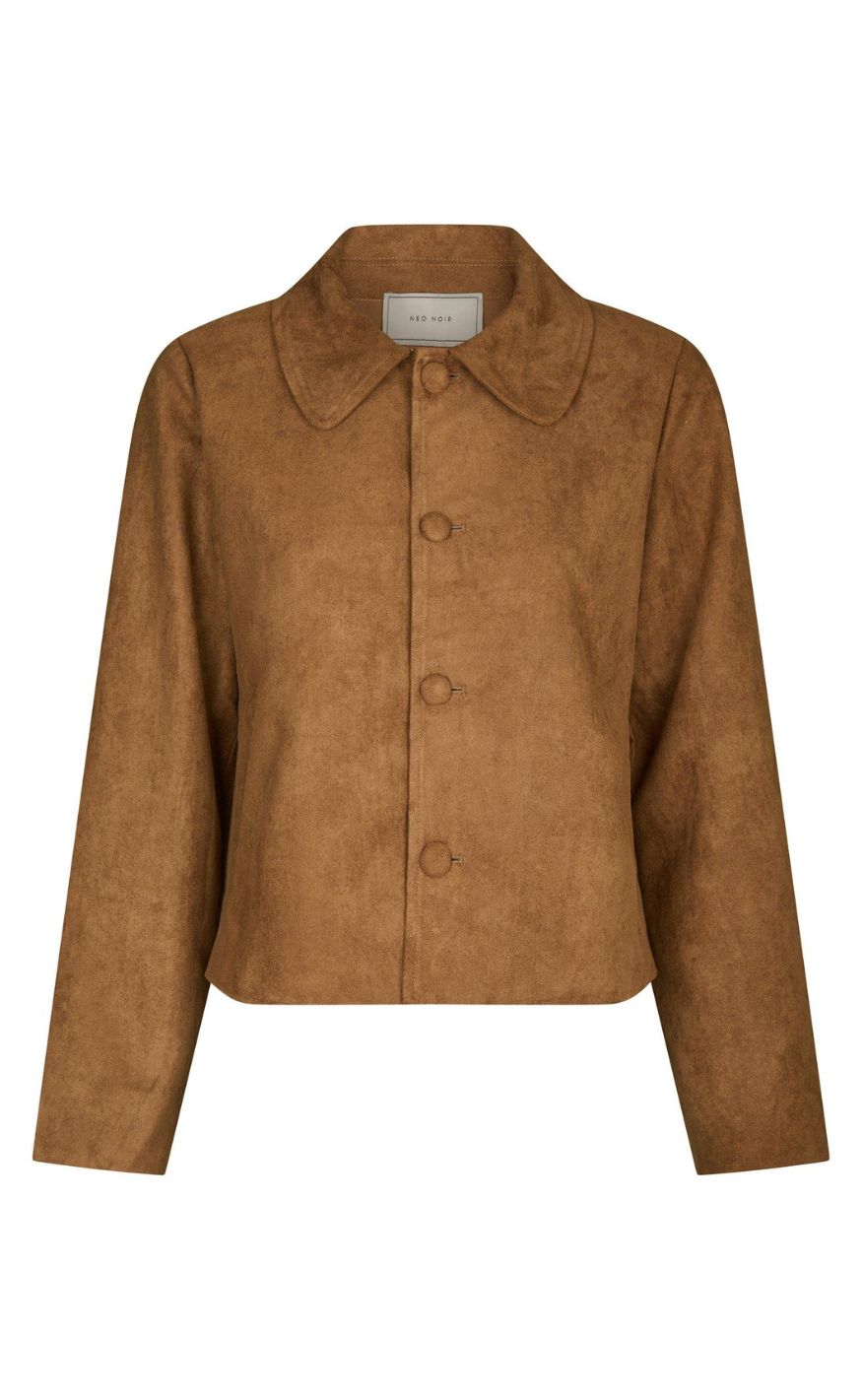 Neo Noir Jakke - Nilo Faux Suede - Cognac