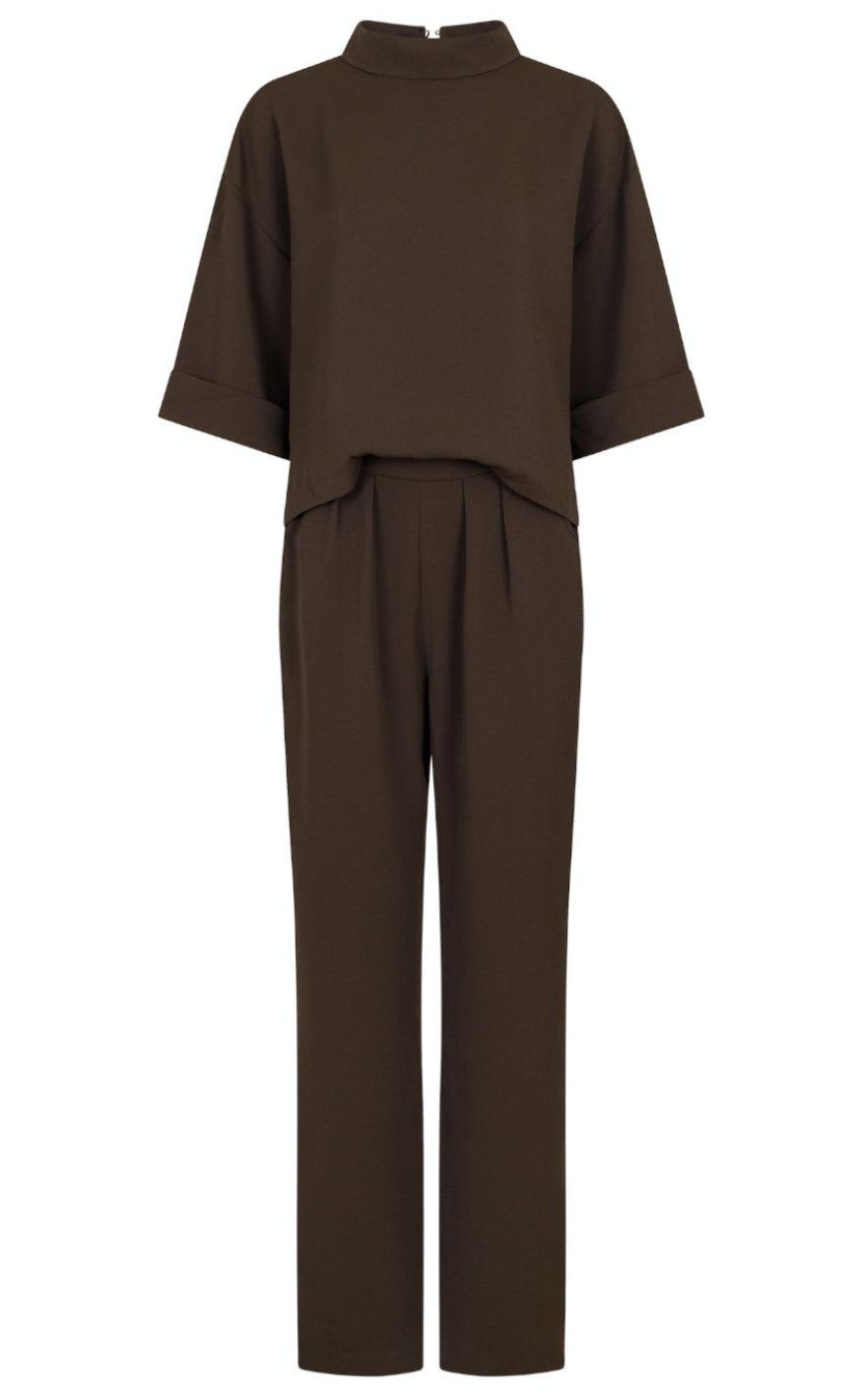 Neo Noir Jumpsuit - Arlo - Brown