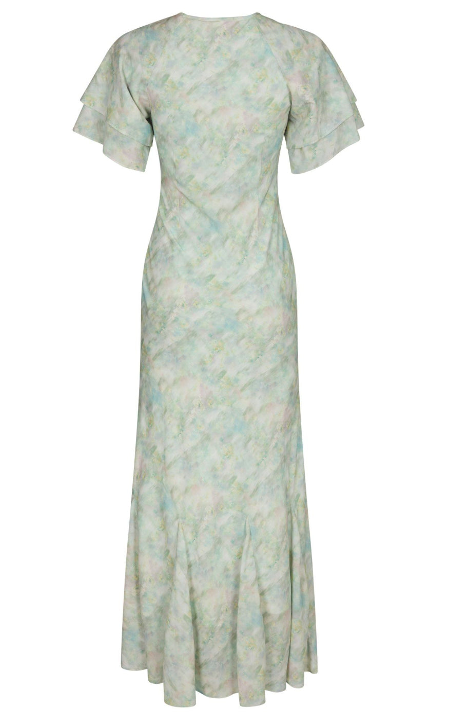 Neo Noir Kjole - Celesse Chiffon - Light Green