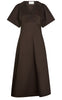 Neo Noir Kjole - Illana Poplin - Chocolate Brown