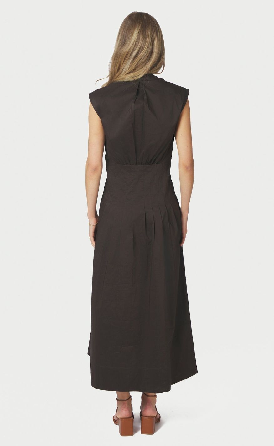 Neo Noir Kjole - Irena Poplin - Chocolate Brown