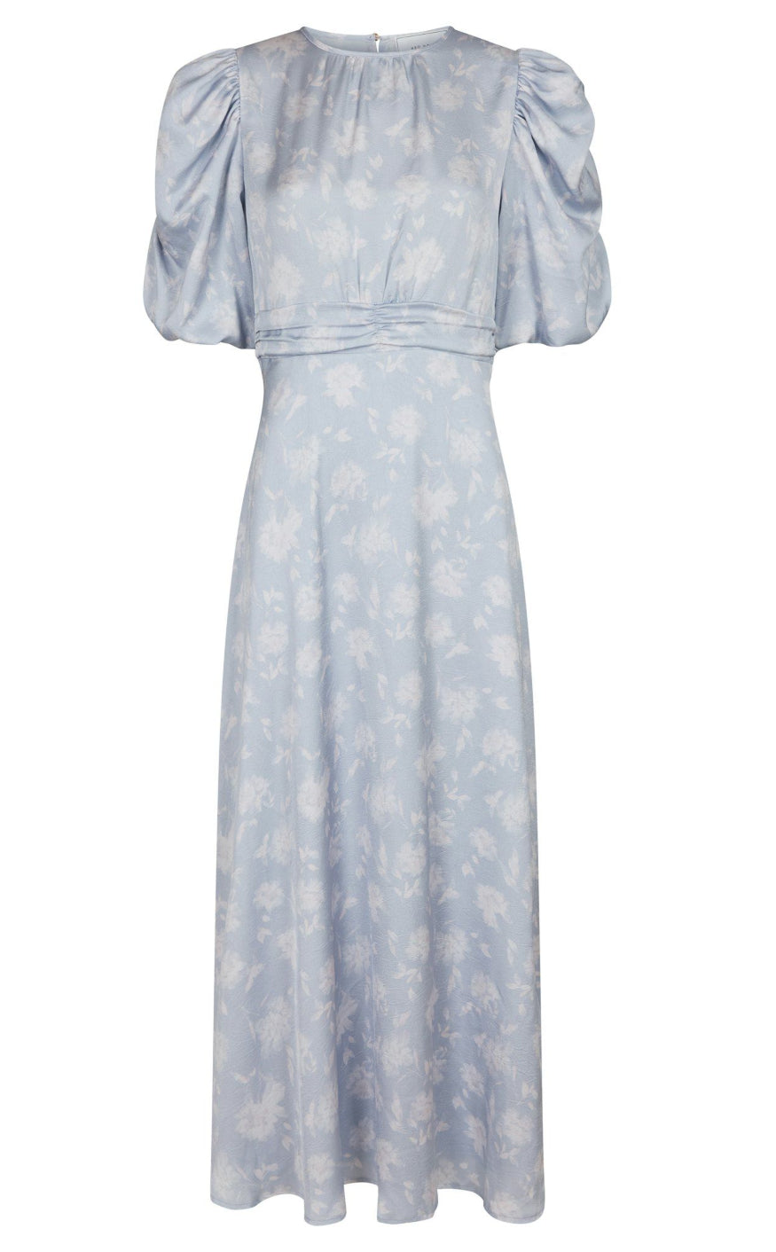 Neo Noir Kjole - Kikka Faded Flower - Light Blue