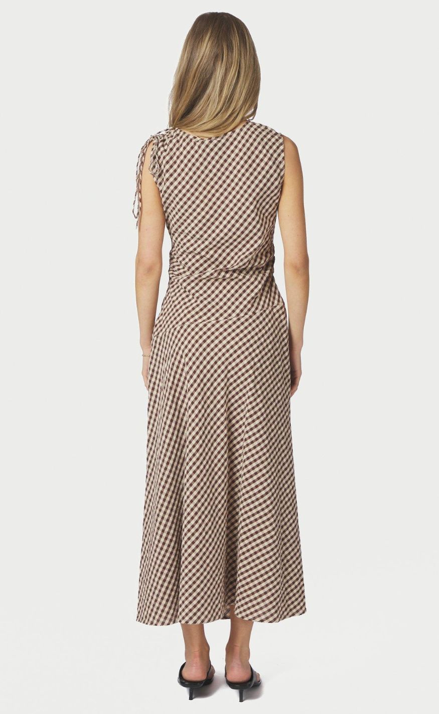 Neo Noir Kjole - Saxton Check - Brown