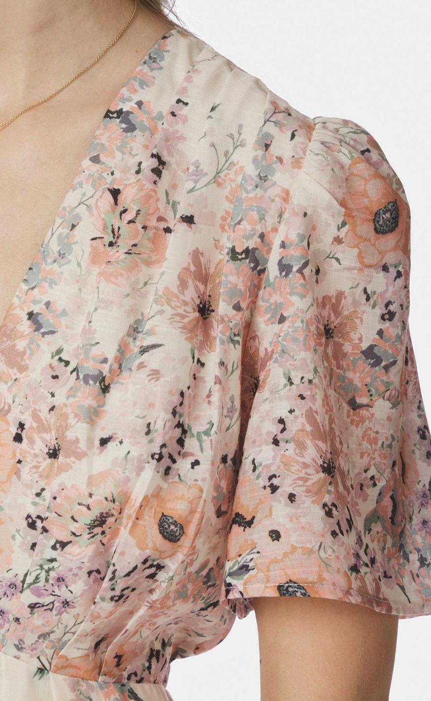 Neo Noir Kjole - Serna Flower Print - Burned Powder