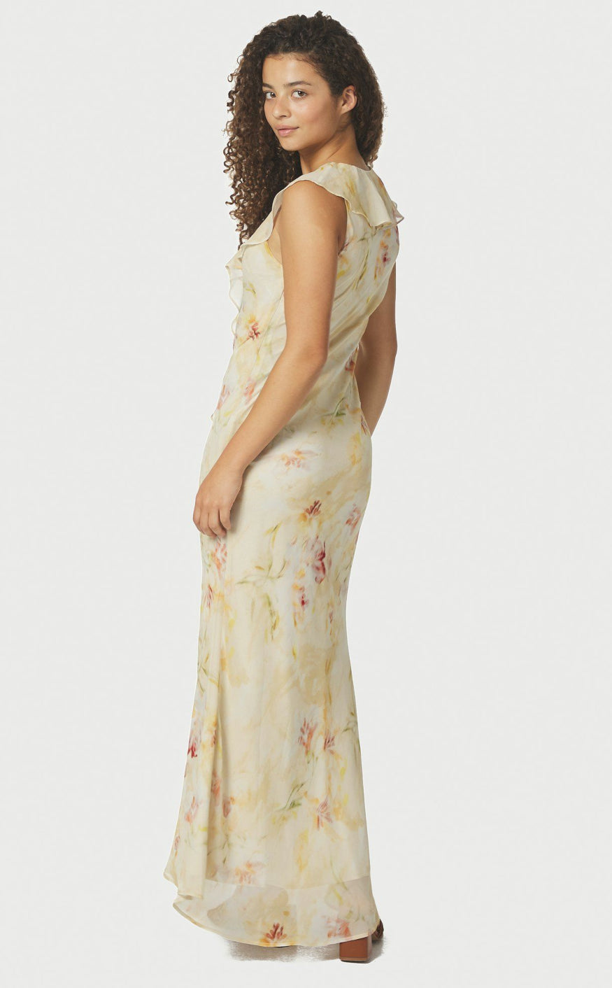 Neo Noir Kjole - Zella Chiffon - Dusty Yellow