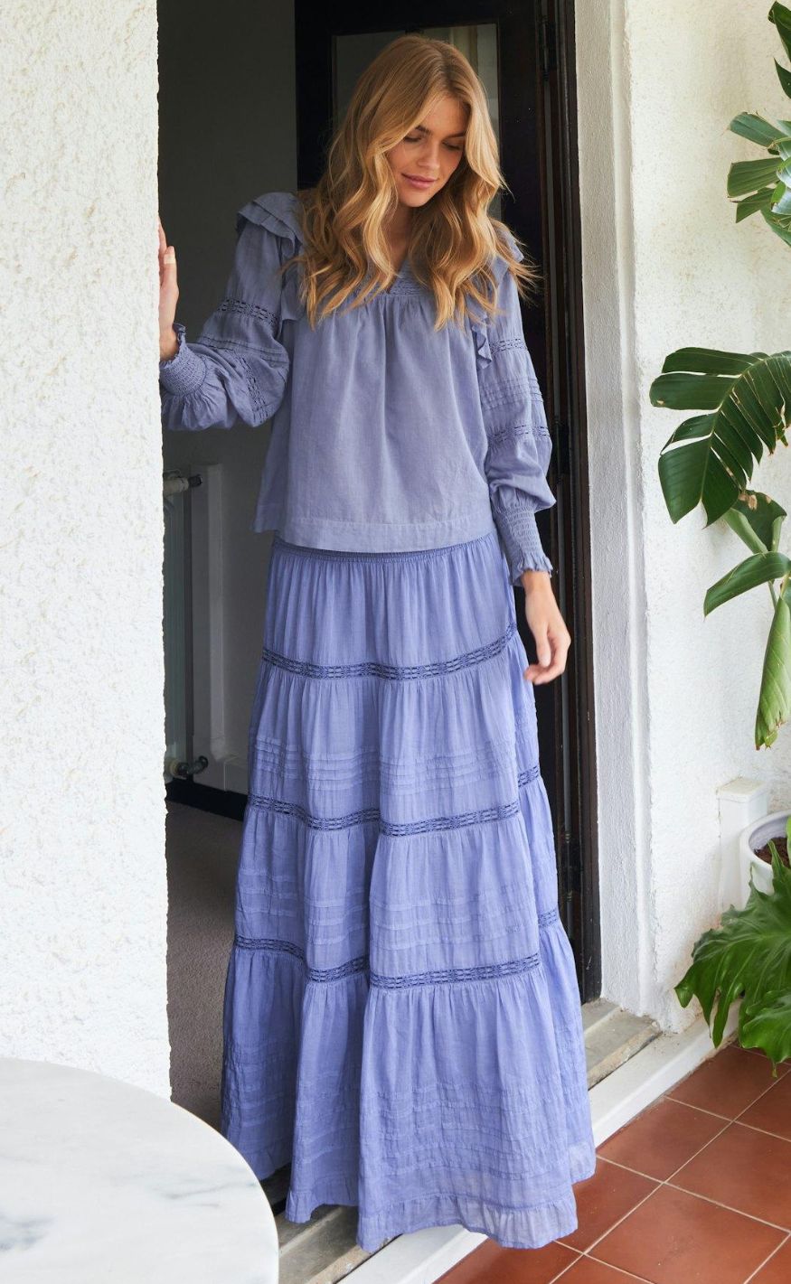 Neo Noir Nederdel - Felicia S Voile - Smoke Blue