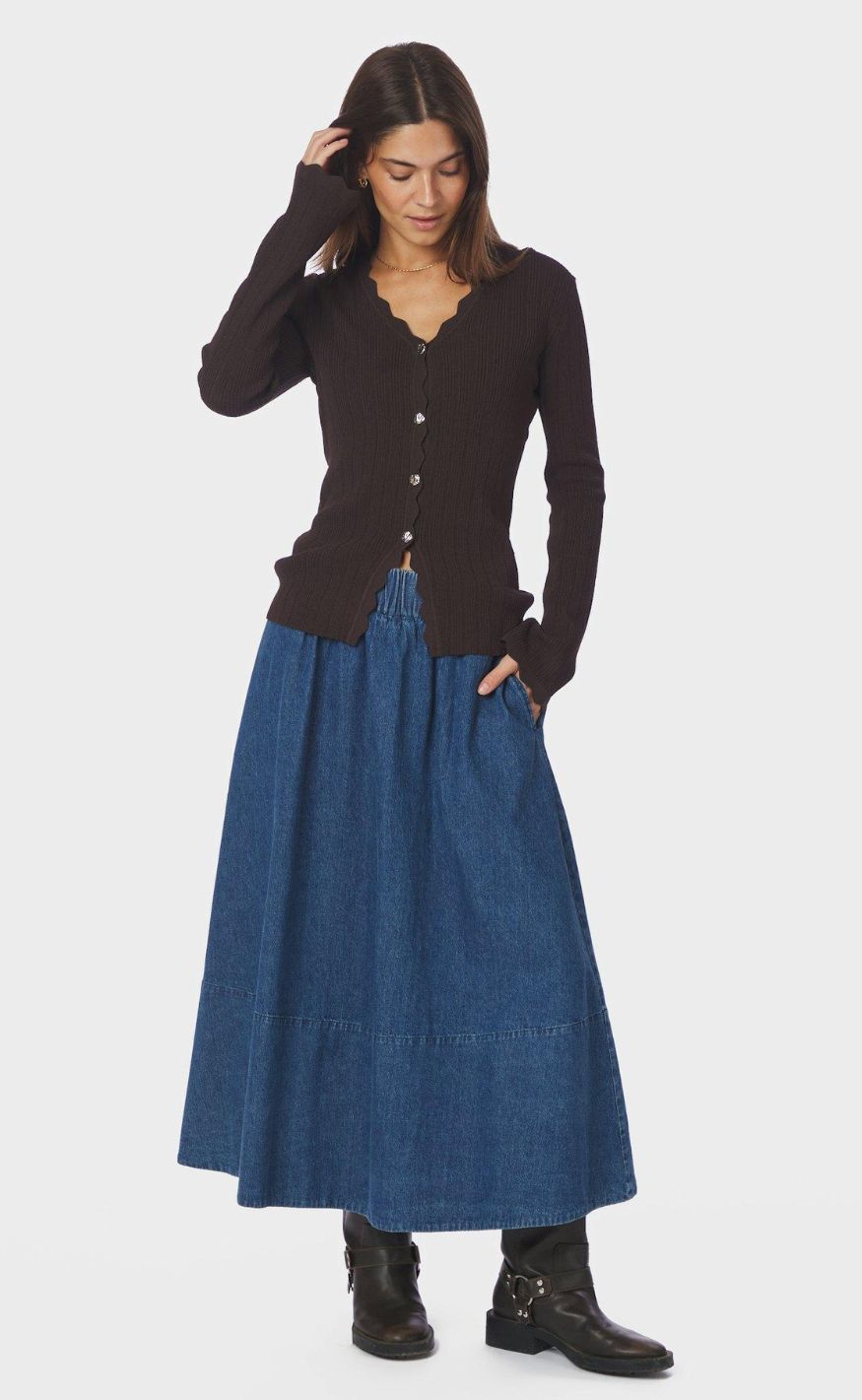 Neo Noir Nederdel - Yara Denim - Blue