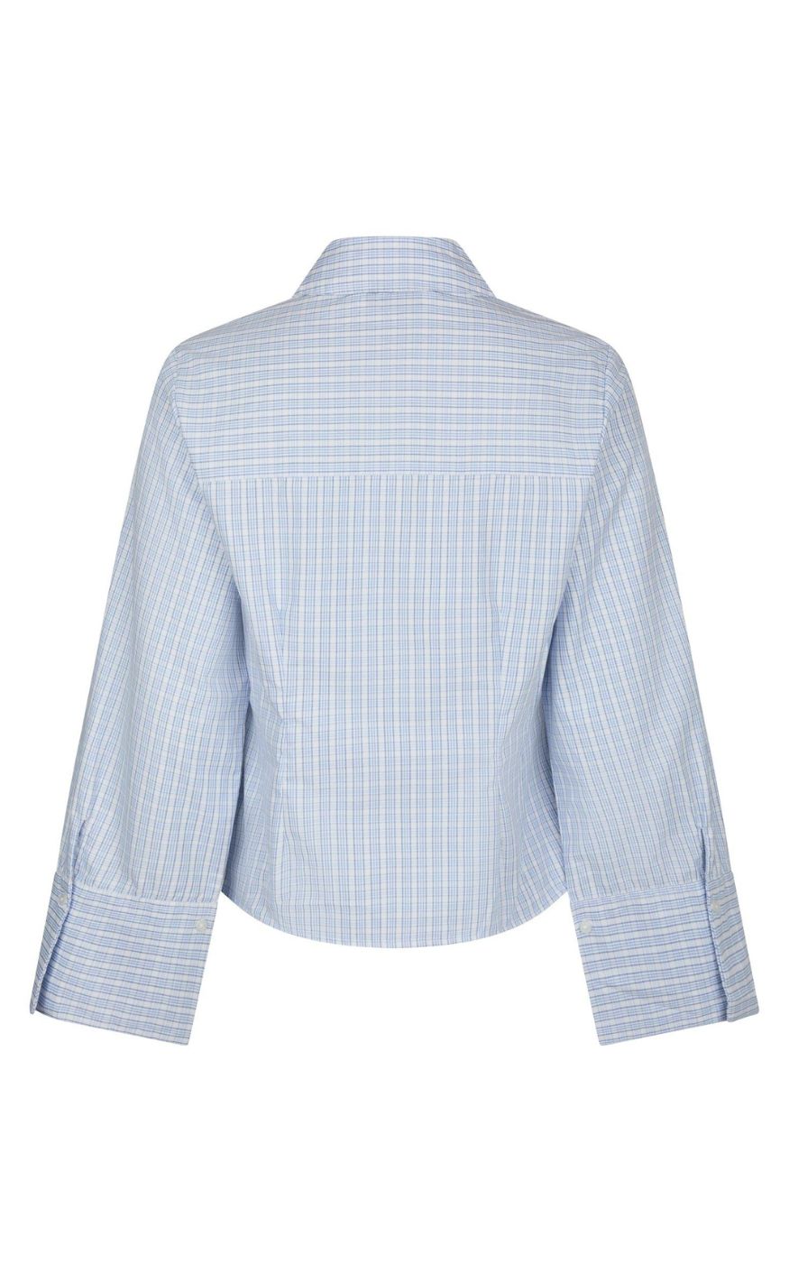 Neo Noir Skjorte - Rosa Light Check - Light Blue