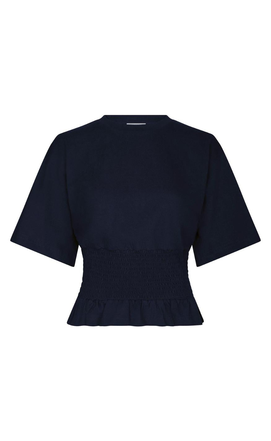 Neo Noir T-shirt - Dray Boxy Smock - Navy