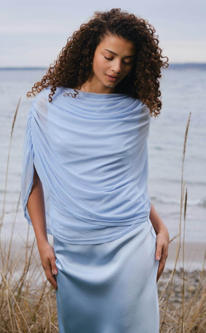 Neo Noir Top - Cottuna Drapy - Light Blue