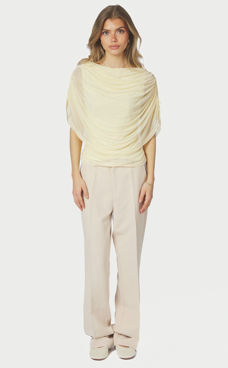 Neo Noir Top - Cottuna Drapy - Light Yellow