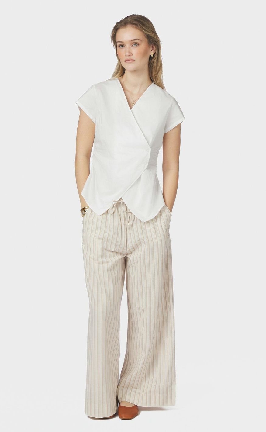 Neo Noir Top - Fidi Poplin - White