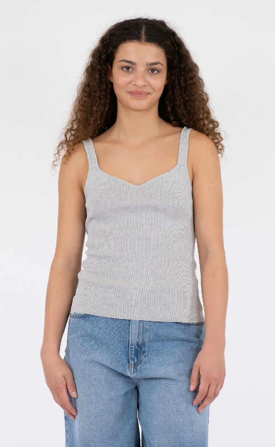 Neo Noir Top - Hanora - Light Grey Melange