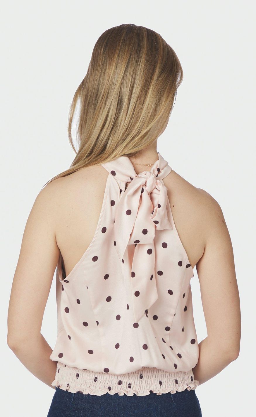 Neo Noir Top - Jos Big Dot - Light Pink