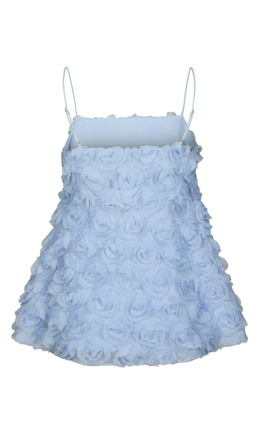 Neo Noir Top - Kenli Flower - Light Blue