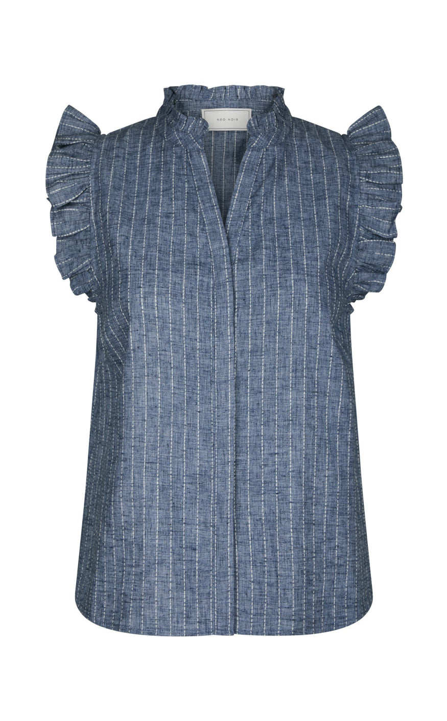 Neo Noir Top - Siona Emb - Blue
