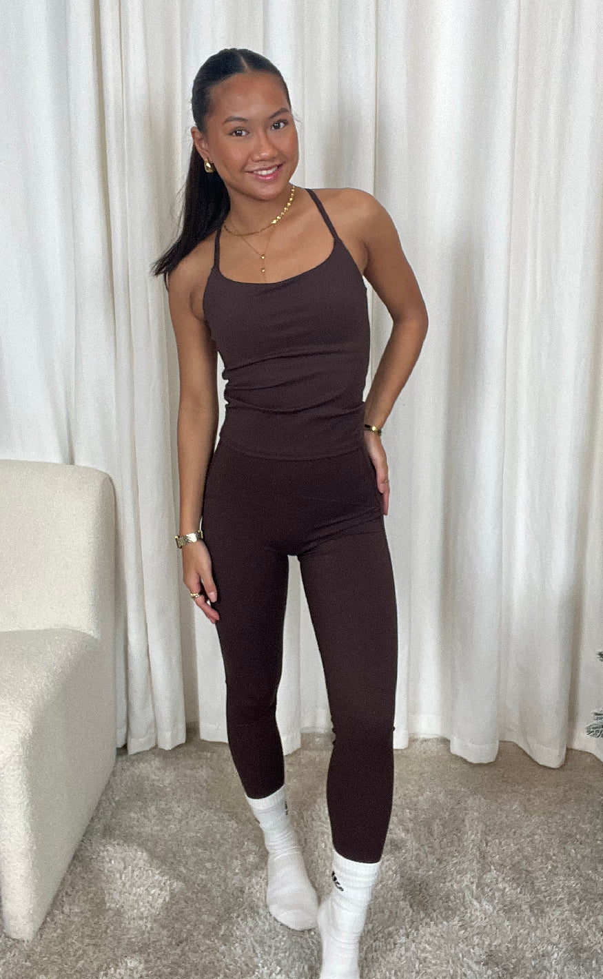 Neo Noir Leggings - Vesta - Chocolate Brown