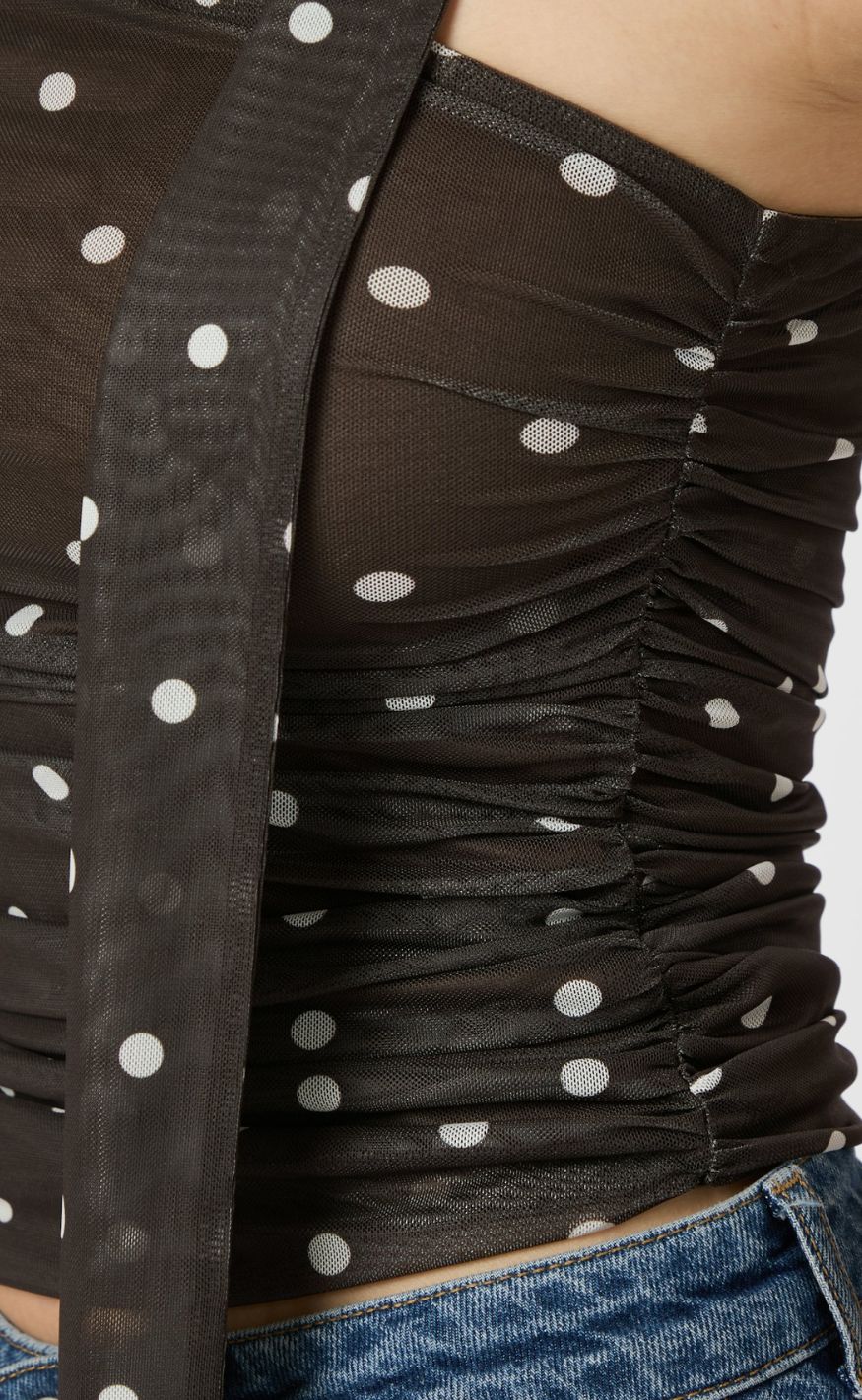 Neo Noir Top - Torinti Mesh Dot - Brown