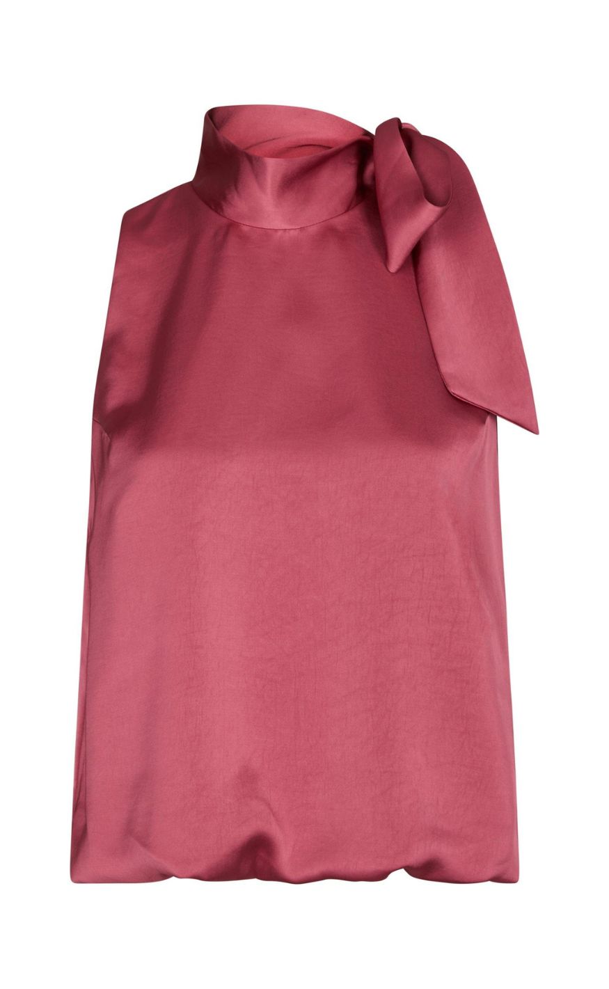 Neo Noir Top - Veda Heavy Sateen - Cherry Pink