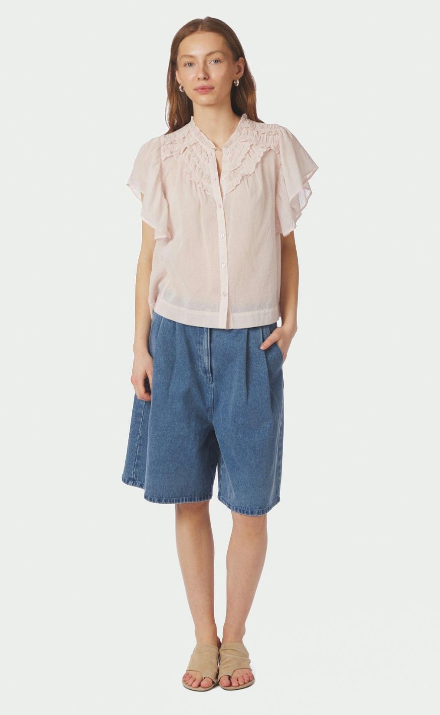 Neo Noir Top - Vinsa S Voile - Light Pink