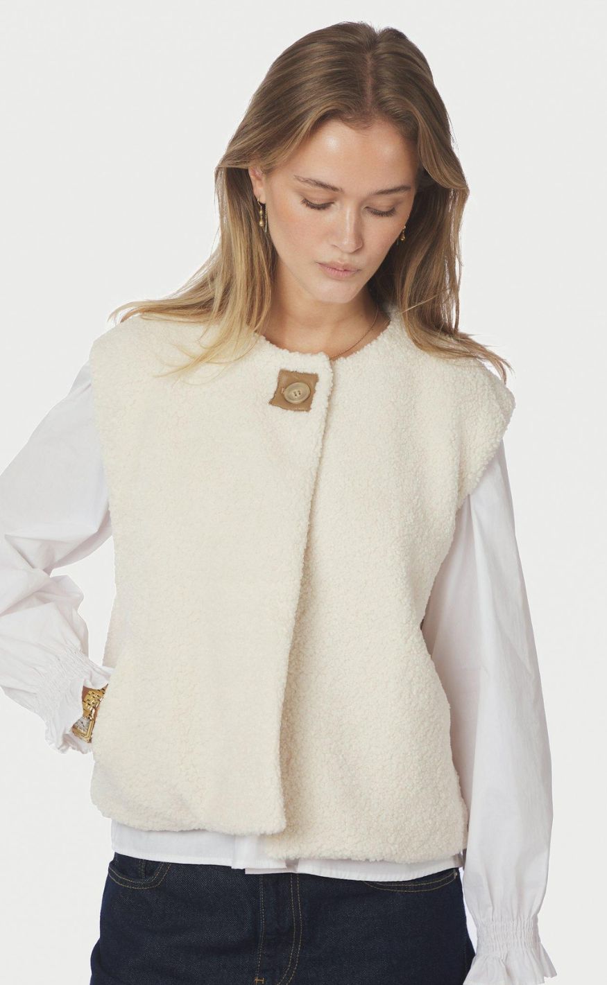 Neo Noir Vest - Anjanna Teddy - Ivory