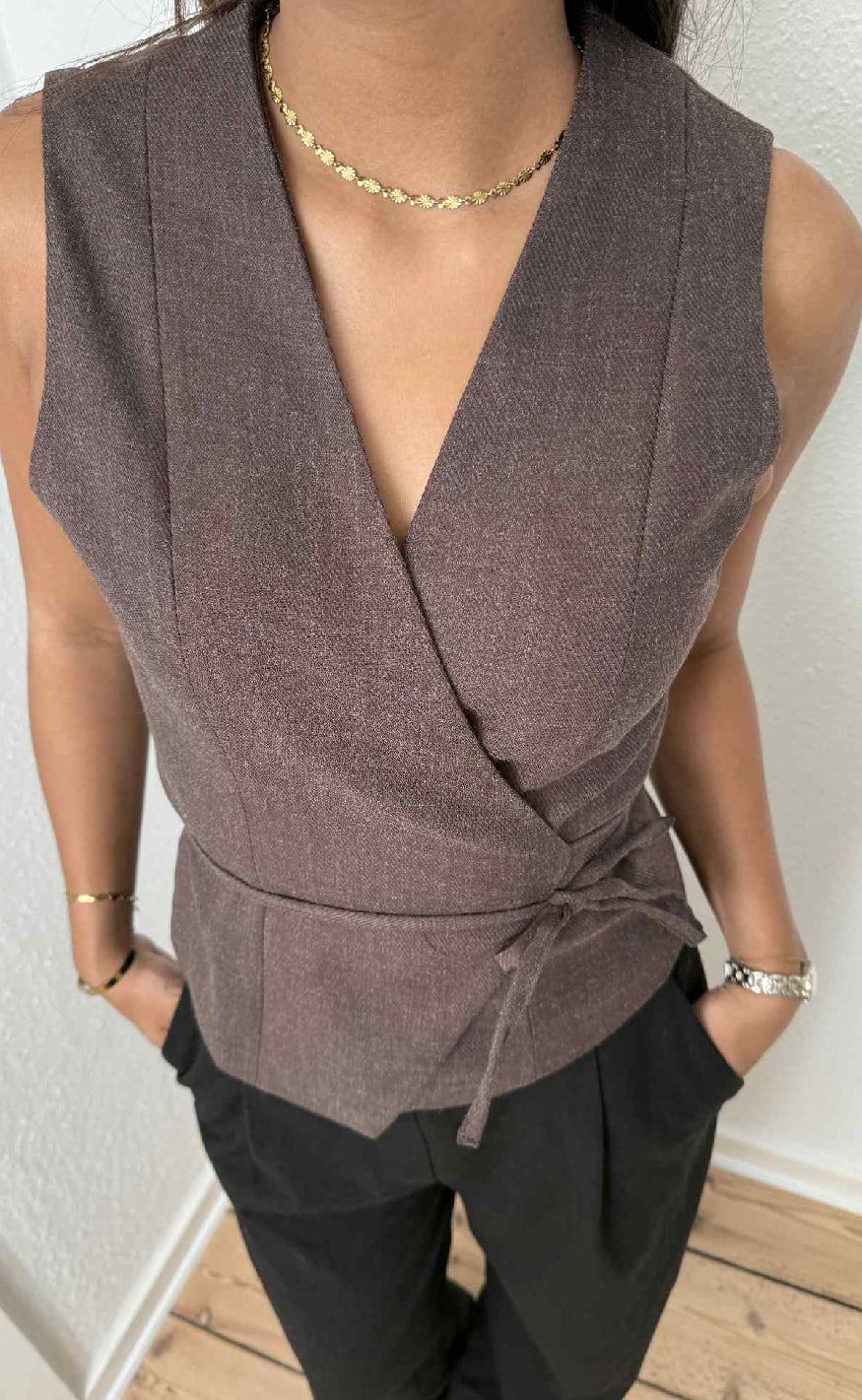 Neo Noir Vest - Samara - Brown Melange