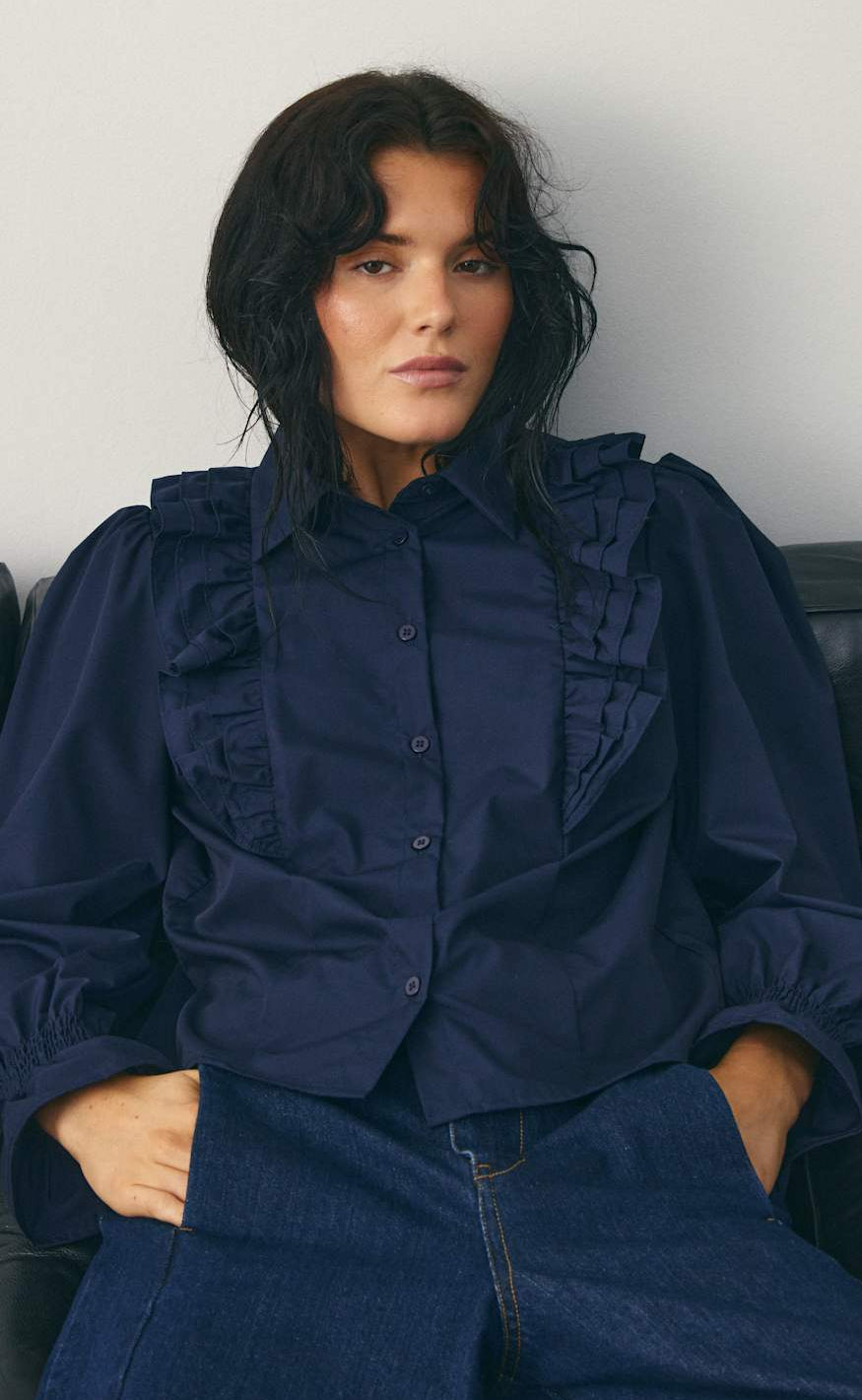 Noella Bluse - Lucina - Navy Blue