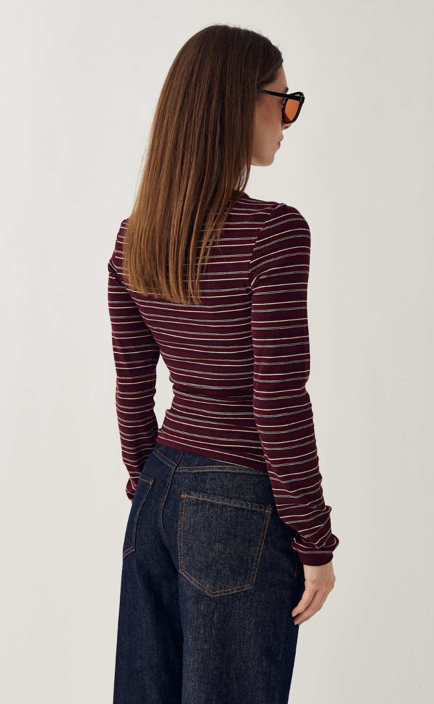 Noella Bluse - Mykel - Dizzy Burgundy Stripe