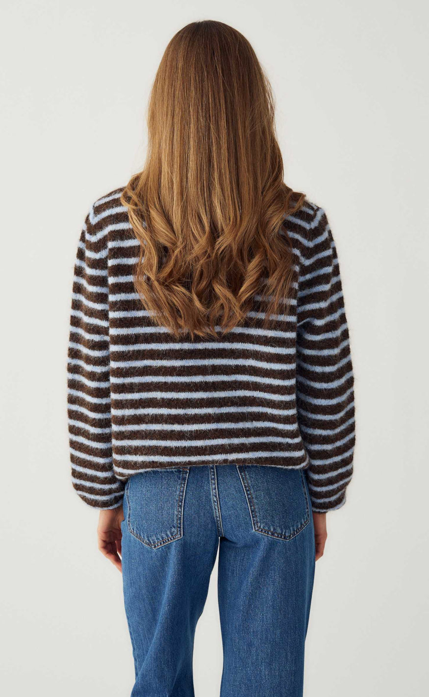 Noella Cardigan - Mertice - Brown Blue Stripe