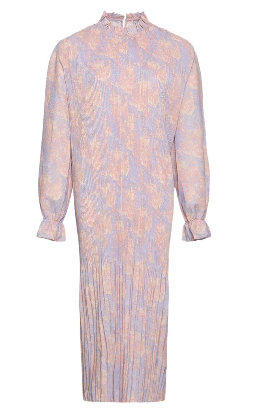 Noella Kjole - Rebecca - Lavender/Apricot Print