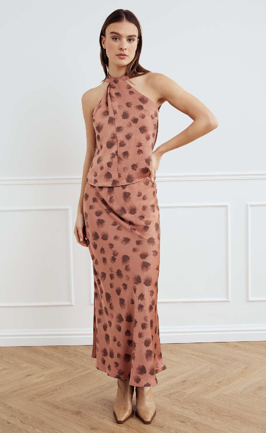 Noella Top - Lucinda - Cosette Rust Print