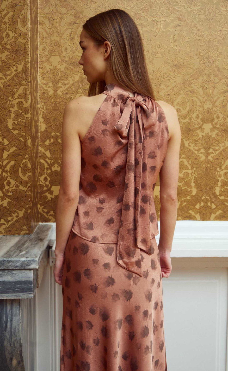 Noella Top - Lucinda - Cosette Rust Print