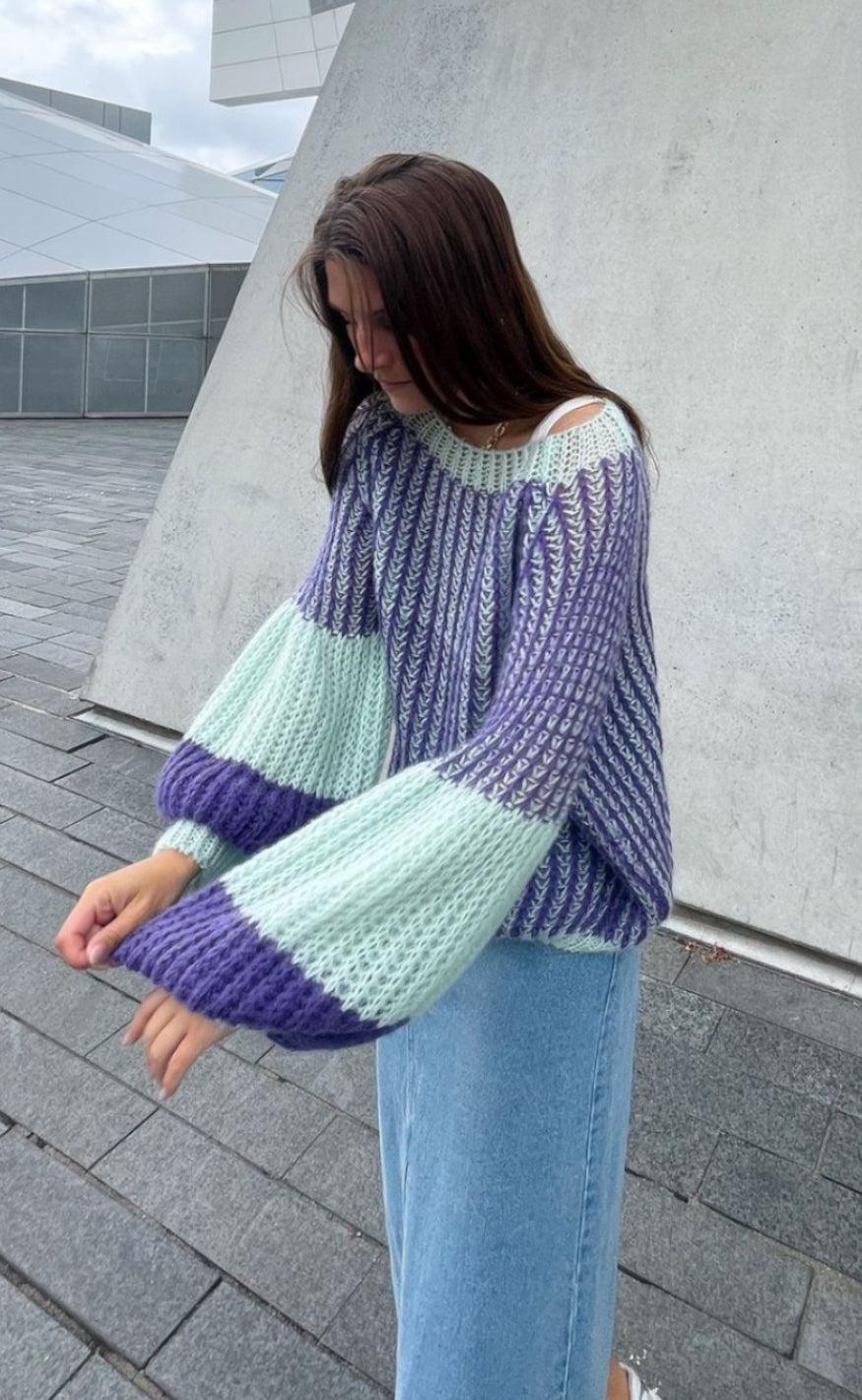 Noella Sweater - Liana - Lilac/Sage