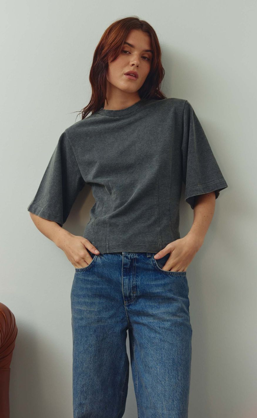 Noella T-shirt - Marigold - Grey Wash