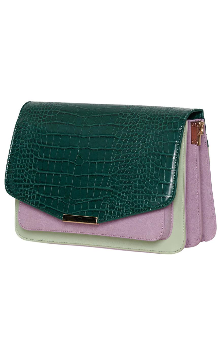 Noella Taske - Blanca Multi Compartment - Green Croco/Mint/Purple Mix