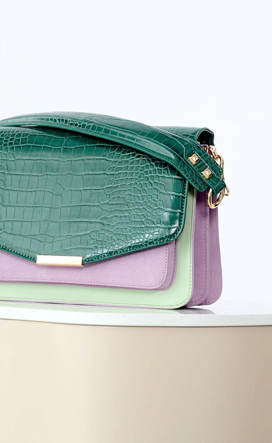 Noella Taske - Blanca Multi Compartment - Green Croco/Mint/Purple Mix