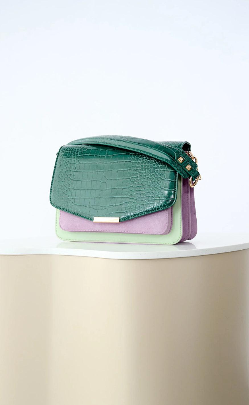 Noella Taske - Blanca Multi Compartment - Green Croco/Mint/Purple Mix