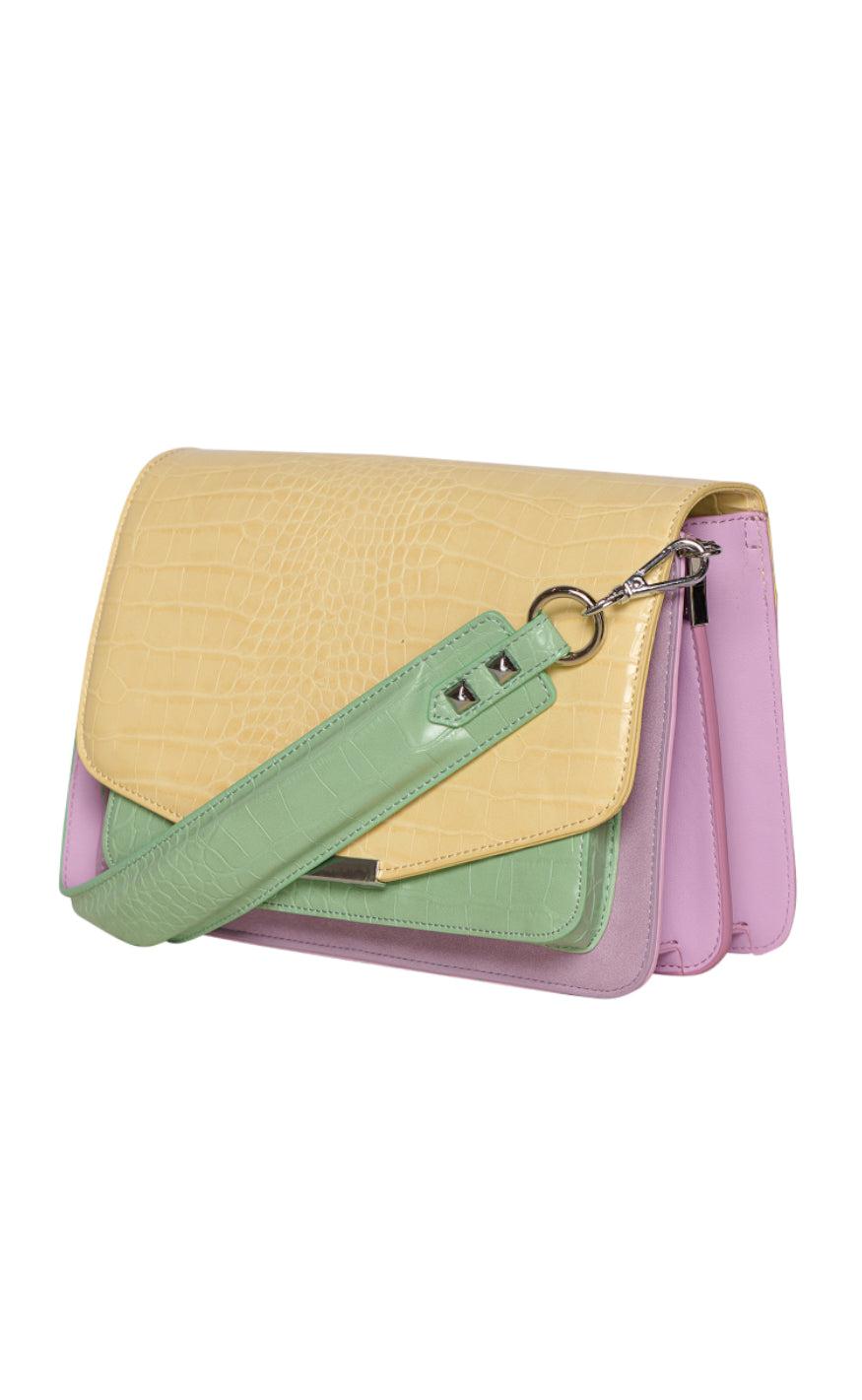 Noella Taske - Blanca Multi Compartment - Yellow Croco/Mint/Purple Mix