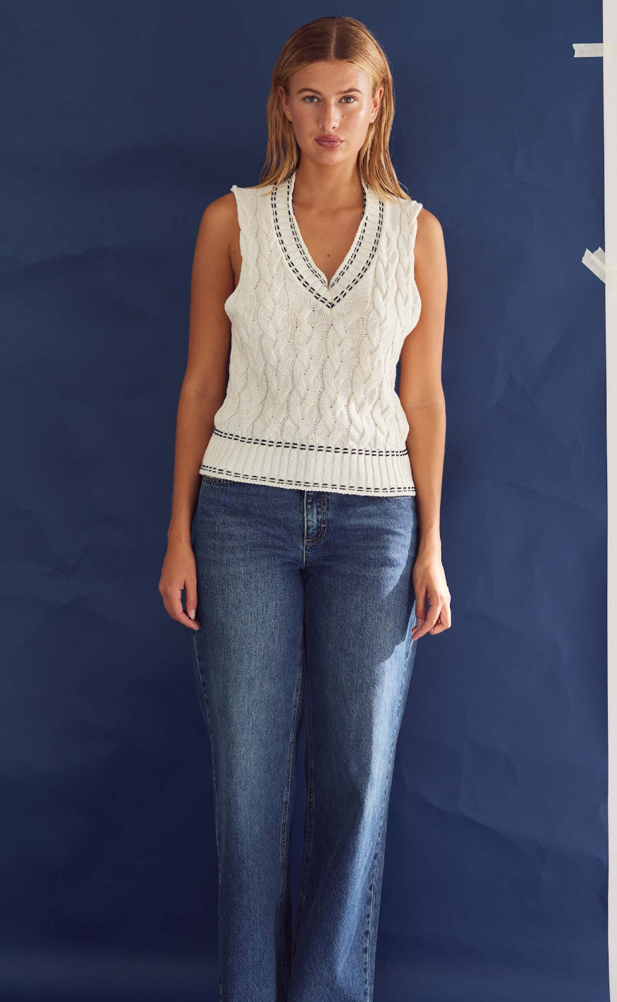 Noella Vest- Gio Knit - Ivory