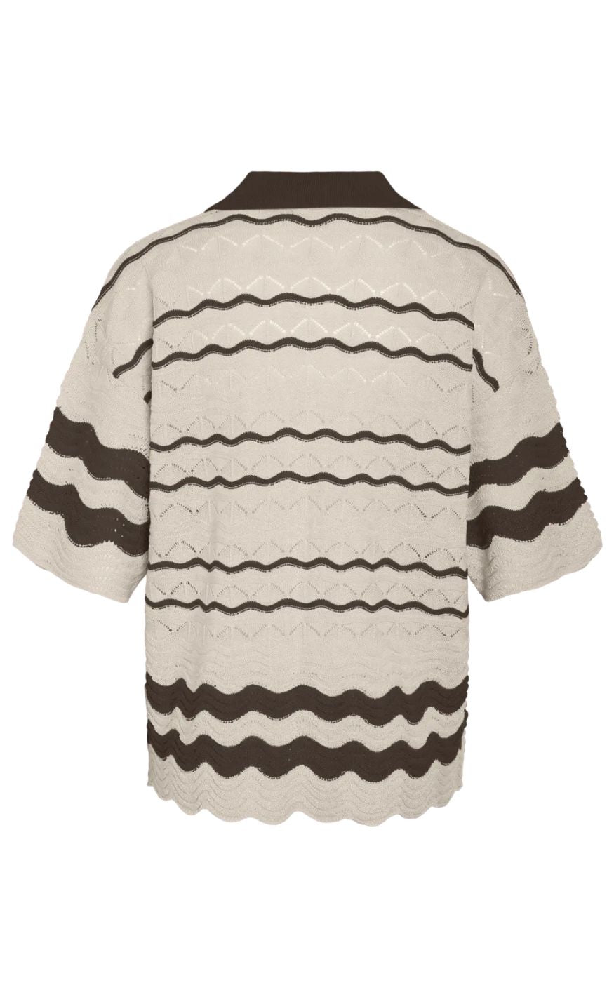 Noisy May Cardigan - Sadie - Birch/Chocolate Brown